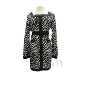 Robe zébrée à manches longues – Taille L