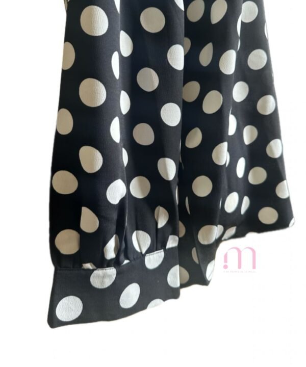 BLOUSE noire à pois blancs - Taille L/XL - Image 3
