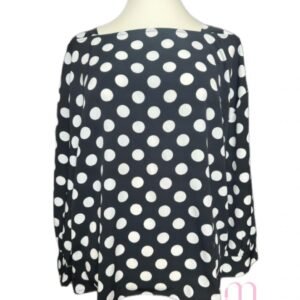 Alternative view of BLOUSE noire à pois blancs - Taille L/XL