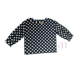 BLOUSE noire à pois blancs - Taille L/XL