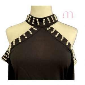 BLOUSE noire perlée - Taille L