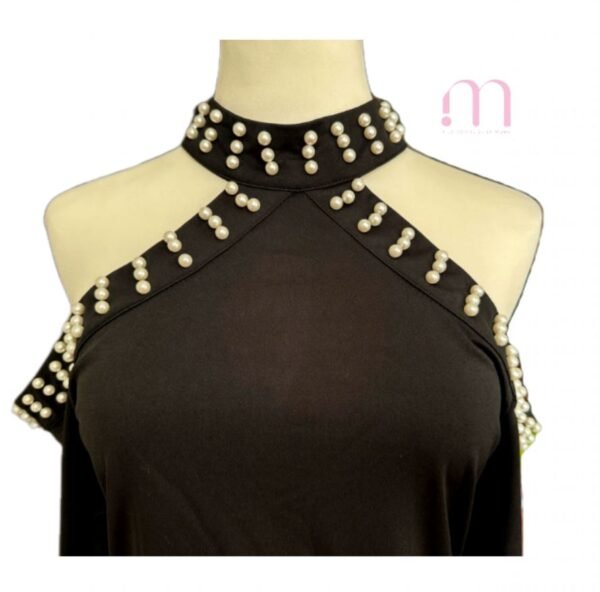 BLOUSE noire perlée - Taille L