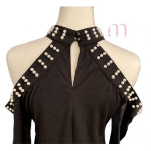 Alternative view of BLOUSE noire perlée - Taille L