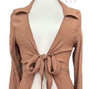 Alternative view of Gilet Noué Camel -  Taille XS