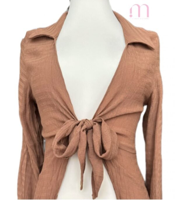 Gilet Noué Camel -  Taille XS - Image 2
