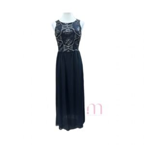 Robe Longue Noire JENNYFER - Taille FR36/S