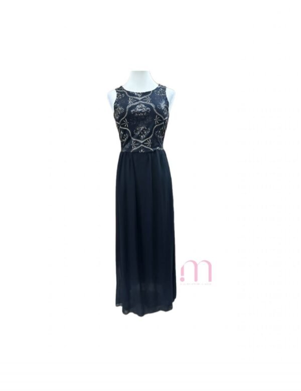 Robe Longue Noire JENNYFER - Taille FR36/S