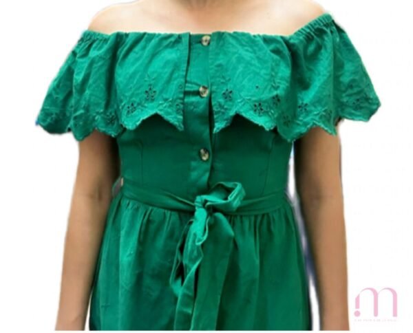 Robe verte épaules dénudées – ZARA - Taille XS - Image 2