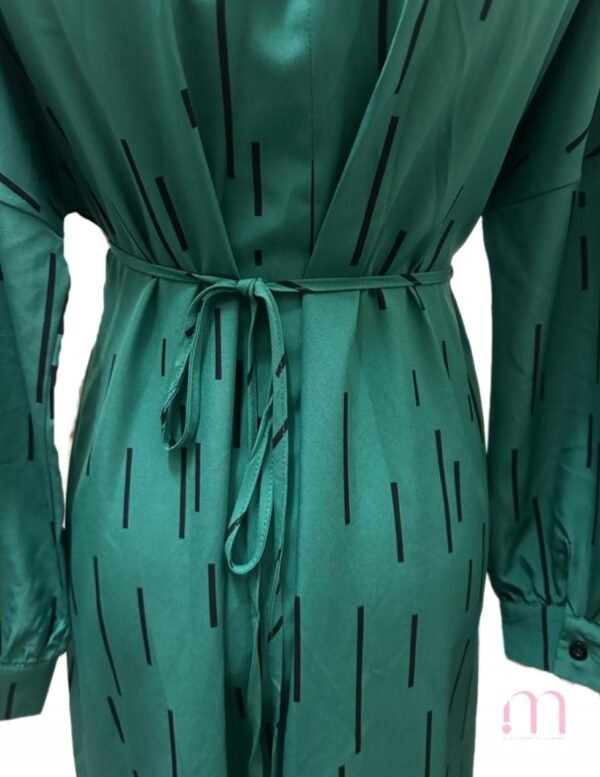 Robe cache-coeur Verte à motifs – Taille 34/XS - Image 3