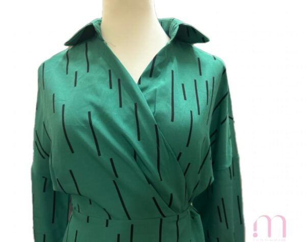 Robe cache-coeur Verte à motifs – Taille 34/XS - Image 2