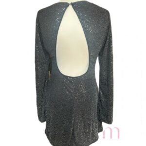 Alternative view of Robe de soirée noire à paillettes – Taille 40/42 – Neuve avec étiquette
