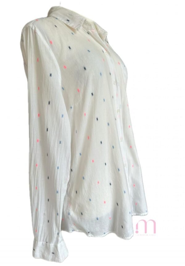 Chemisier Brodé Blanc - Taille M - Image 3