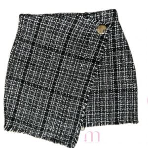 Alternative view of Mini Jupe croisée Noir & Blanc - Taille XS/S