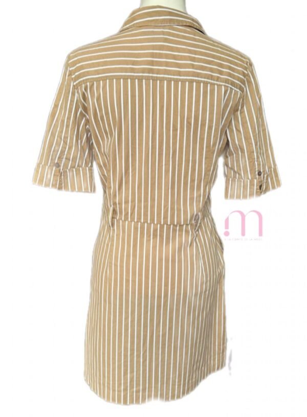 Robe chemisier MANGO camel rayée – Taille EUR38/M - Image 4