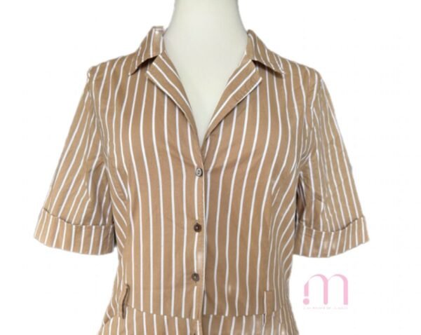 Robe chemisier MANGO camel rayée – Taille EUR38/M - Image 2