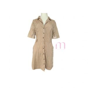 Robe chemisier MANGO camel rayée – Taille EUR38/M