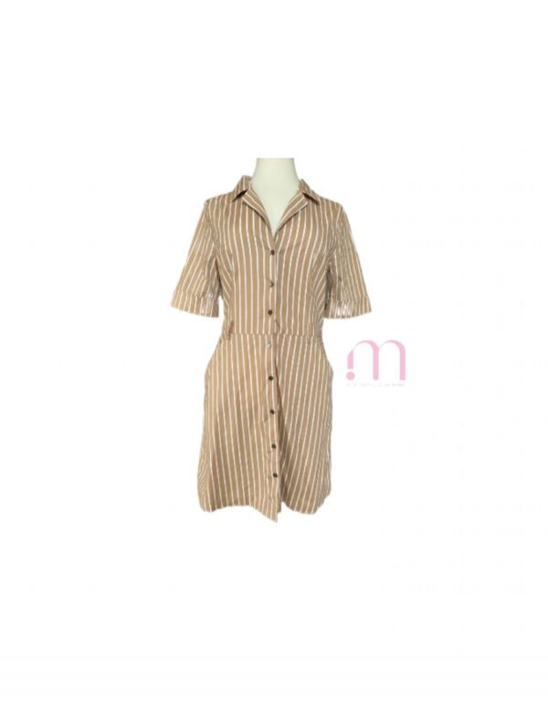 Robe chemisier MANGO camel rayée – Taille EUR38/M