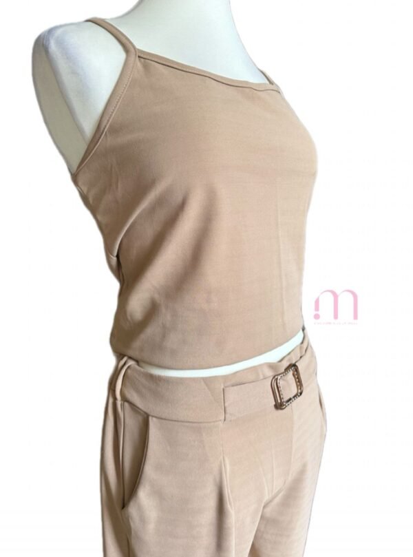 Ensemble Nude pantalon + top à fines bretelles – Taille M - Image 5
