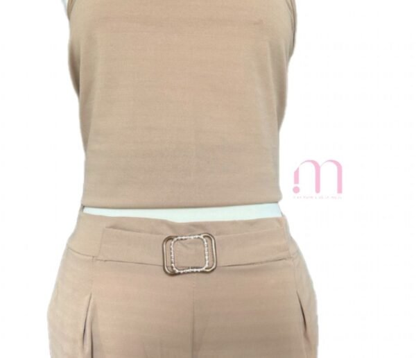 Ensemble Nude pantalon + top à fines bretelles – Taille M - Image 4