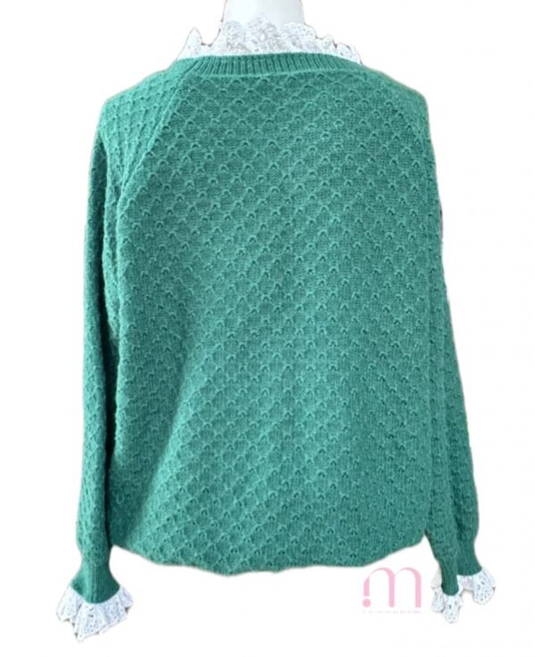 Pull Vert avec Dentelle -Taille L/XL - Image 4