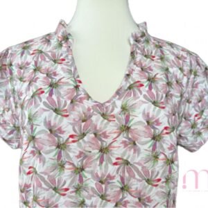 Blouse fleurie col plissé – de chez Kenza - Taille 40/M