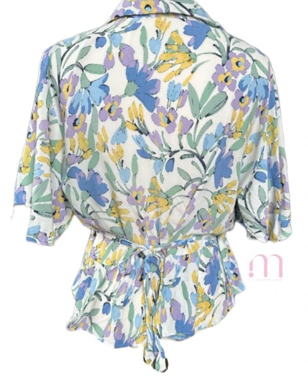 Blouse cache-coeur fleurie - Taille L - Image 4