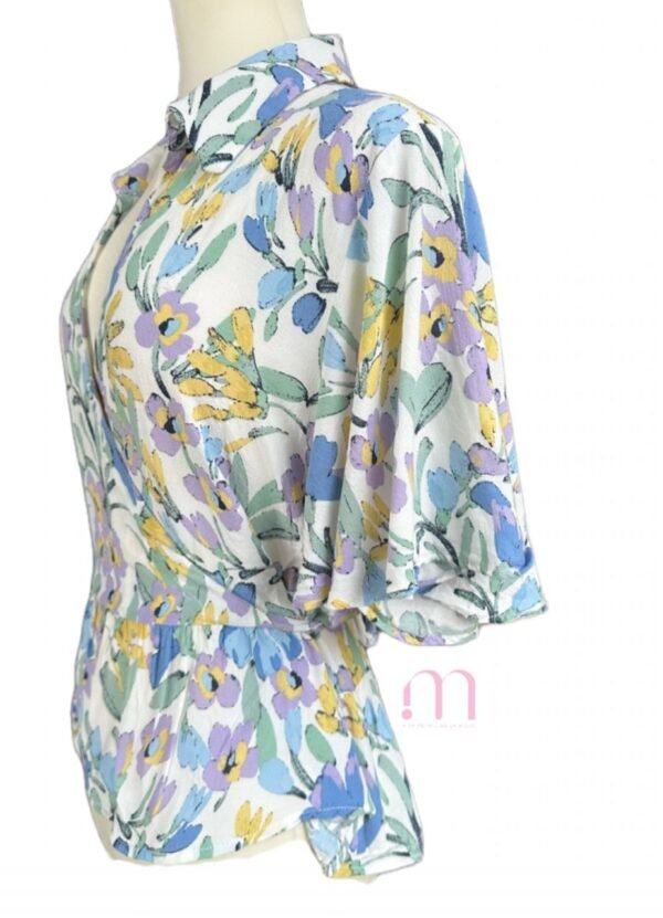 Blouse cache-coeur fleurie - Taille L - Image 2