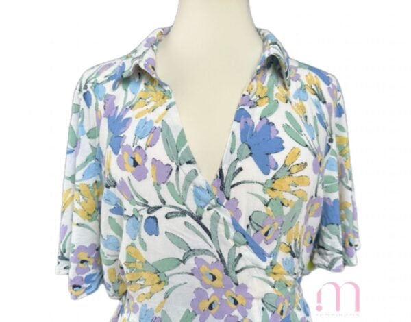 Blouse cache-coeur fleurie - Taille L
