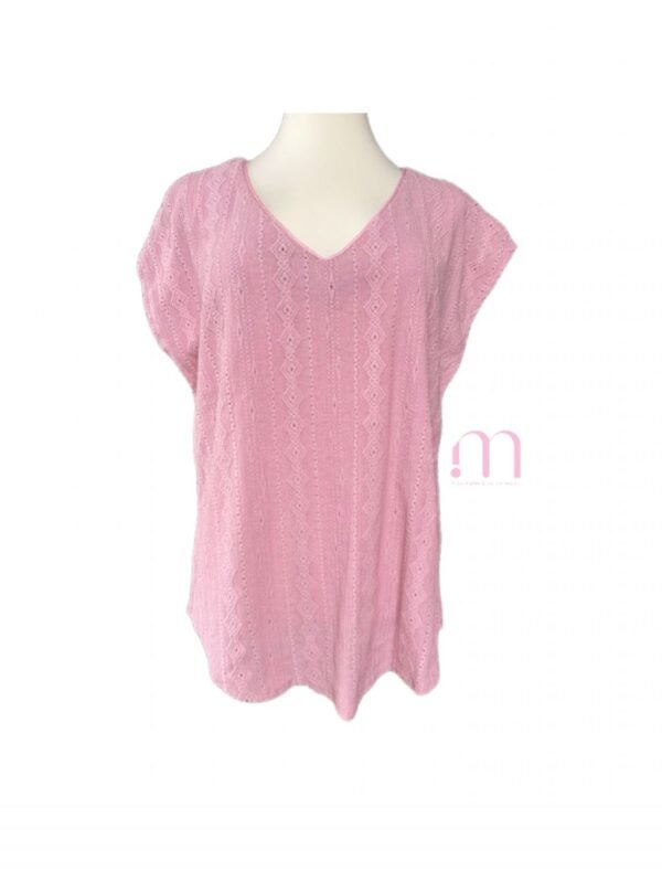 Blouse Rose à Broderie - Taille M/L