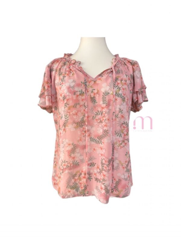 Blouse légère à Fleurs – Rose poudré - Taille S