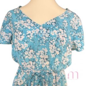 Alternative view of Robe bleue à fleurs – Taille M