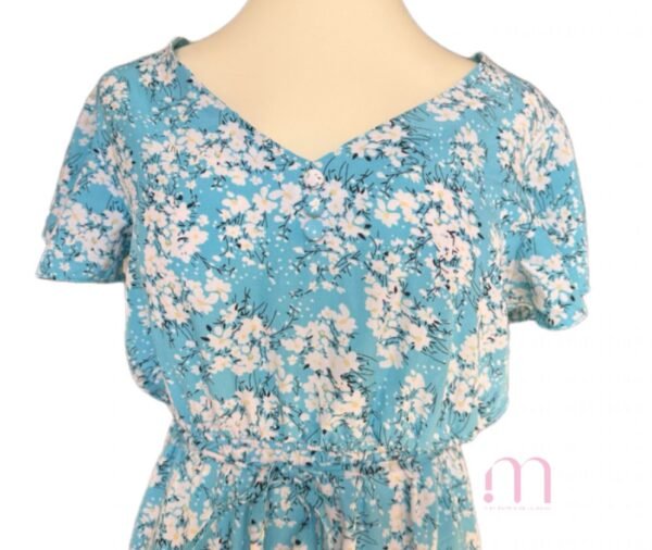 Robe bleue à fleurs – Taille M - Image 2
