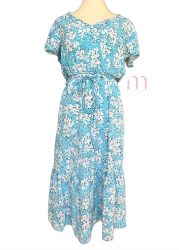 Robe bleue à fleurs – Taille M - Image 3