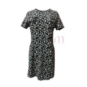 Robe noire et blanche à motif texturé – Taille M