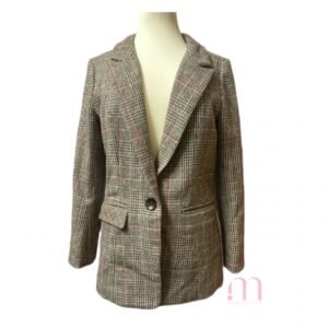 Blazer à Carreaux – Manches Longues – Taille S (36-38)