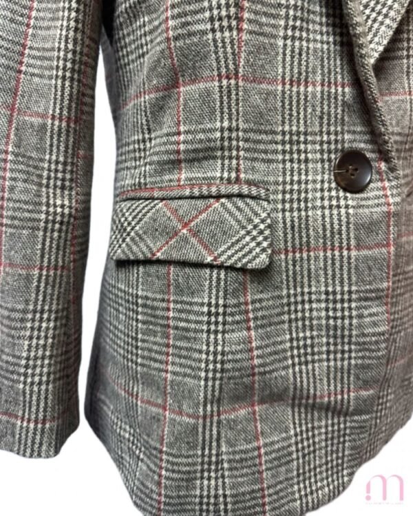 Blazer à Carreaux – Manches Longues – Taille S (36-38) - Image 3