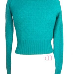 Alternative view of Pull en Laine Turquoise - Taille S