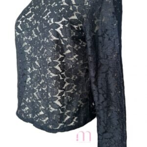 Alternative view of Haut noir transparent en dentelle – Taille S/36