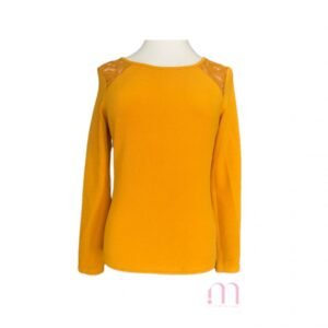 Blouse moutarde avec dentelle – Taille S
