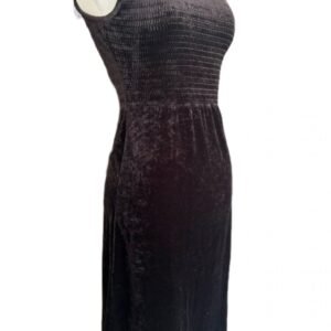 Alternative view of Robe mi-longue en velours marron - Taille S