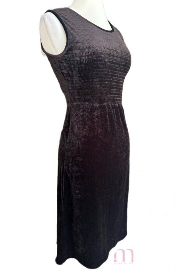 Robe mi-longue en velours marron - Taille S - Image 2