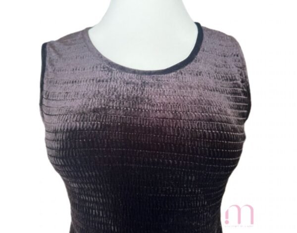 Robe mi-longue en velours marron - Taille S - Image 3