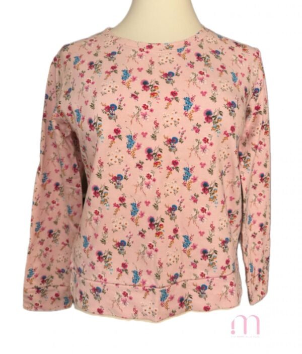 Pull rose à fleurs – taille S - Image 2