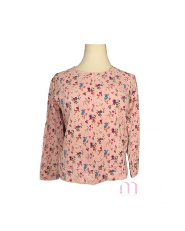 Pull rose à fleurs – taille S