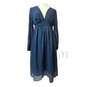 Robe mi-longue bleu foncé – Taille S