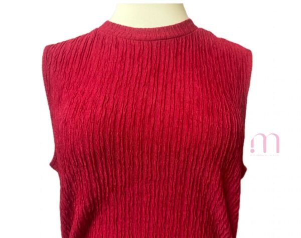 Robe rouge foncé sans manches – Taille L - Image 6