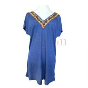 Robe/Tunique Bleu avec Broderie - Taille XS/S