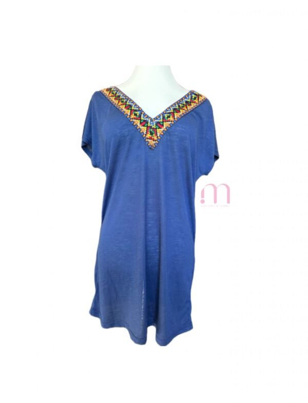 Robe/Tunique Bleu avec Broderie - Taille XS/S
