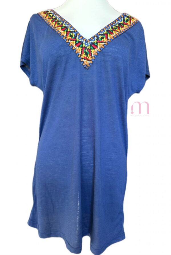 Robe/Tunique Bleu avec Broderie - Taille XS/S - Image 5