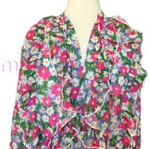 Robe longue fleurie manches longues  - Taille XL